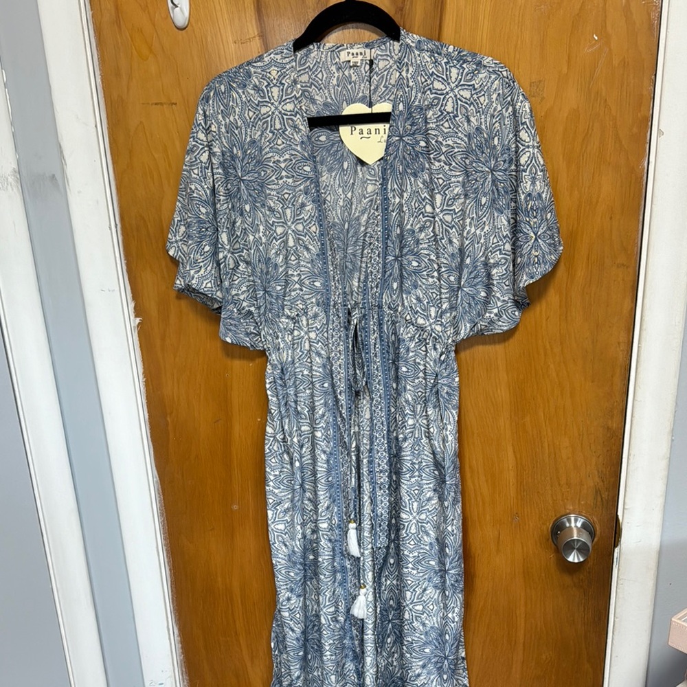 Paisley Blue and White Kimono